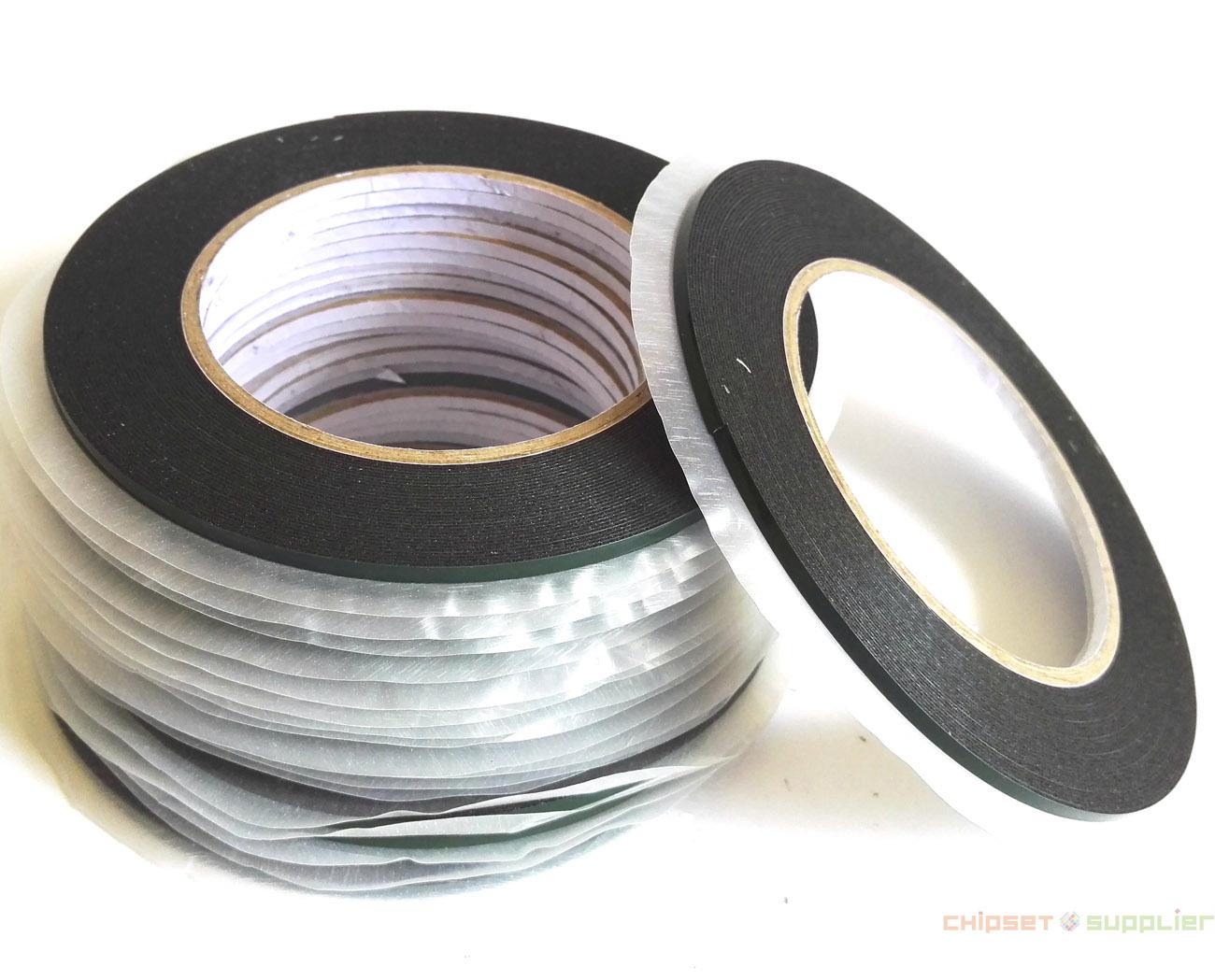 10 roll 3mm Wide Roll Adhesive Tape 0.5mm Thick x 10 meters Length Double Sided Glue Black Sponge Foam Tape for Phone Dust proof